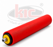 Red Ribbed Conveyor Roller with KIC Watermark